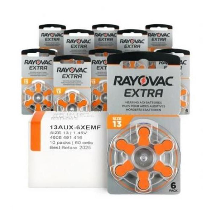 Rayovac Pack de 10 x 6 piles auditives Rayovac 13 Extra advanced ( 10 x 6 piles)