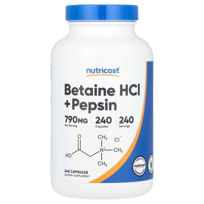 Chlorhydrate de bétaïne + pepsine, 240 gélules