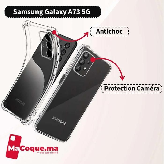 Coque Samsung A73 Transparente Antichoc avec Protection Caméra