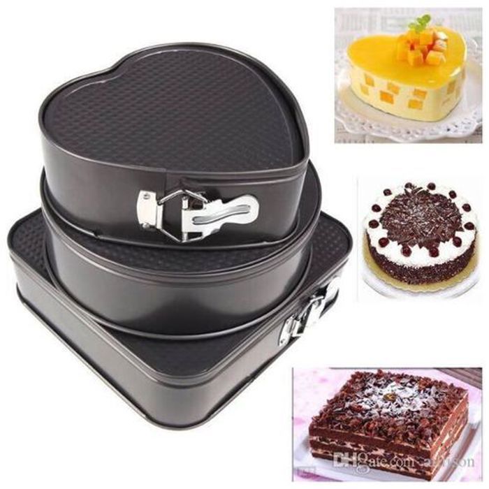 Lot de 3 moules à gâteaux antiadhésifs Ouvrable Amovible , formes assorties