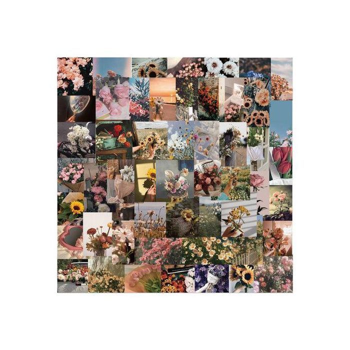 Stickers - Non spécifié - 52pcs Fleurs - Multicolore - Waterproof - Durable