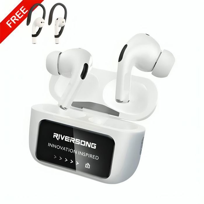 Ecouteur Riversong sans fil AIRFLY T2 30H PLAYING TIME + Crochets d'Oreilles Sportifs Gratuit