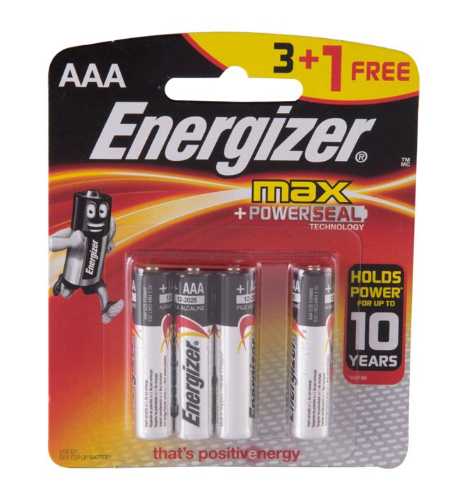 PILES ENERGIZER MAX E92 BP3+1 AAA3+1