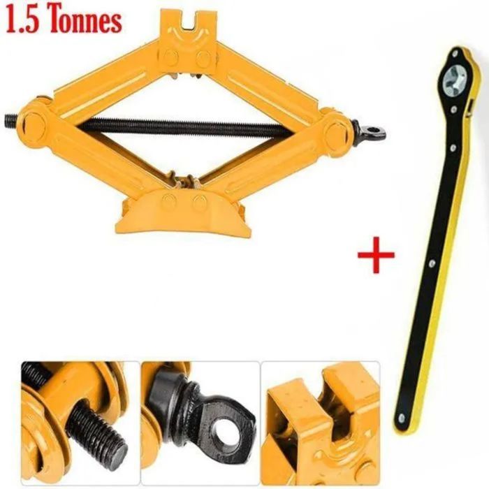 Cric ciseaux 1,5 tonnes + cle , cric manivelle 1.5 tonne