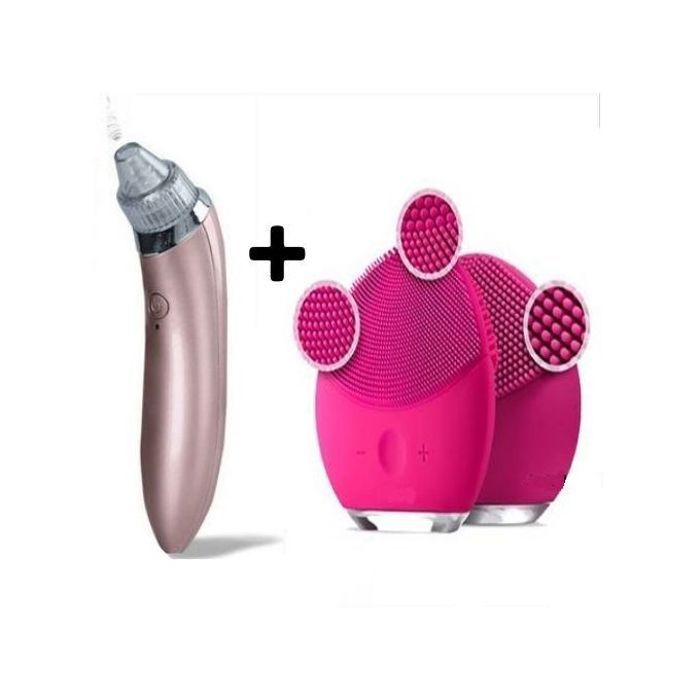 Pack Soin de Visage Complet : Aspirateur Points Noirs + Brosse Nettoyante Vibrante - Peau Radieuse & Détente