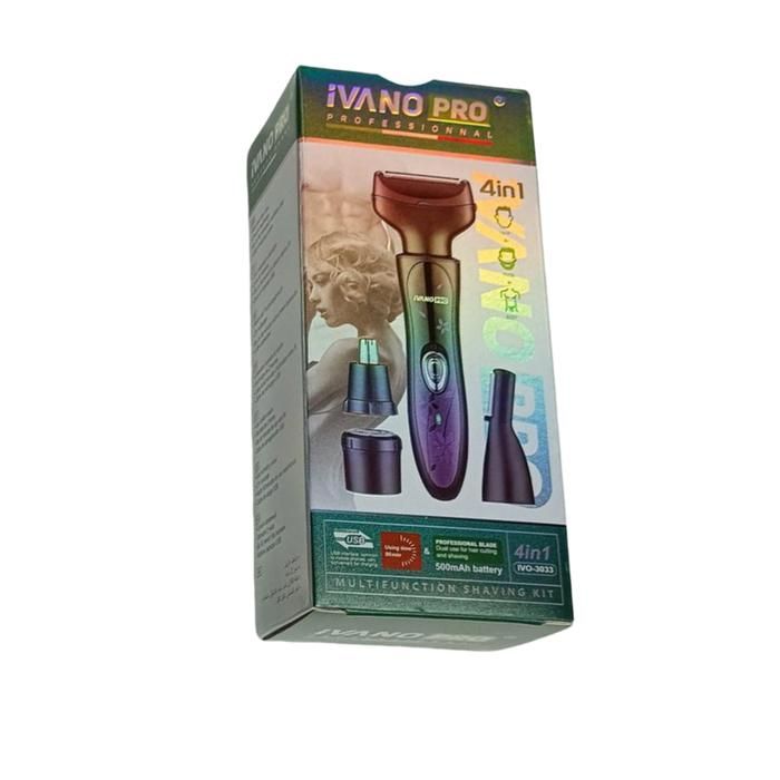 IVANO PRO IVO-3023 – Kit de Rasage 4 en 1 Professionnel