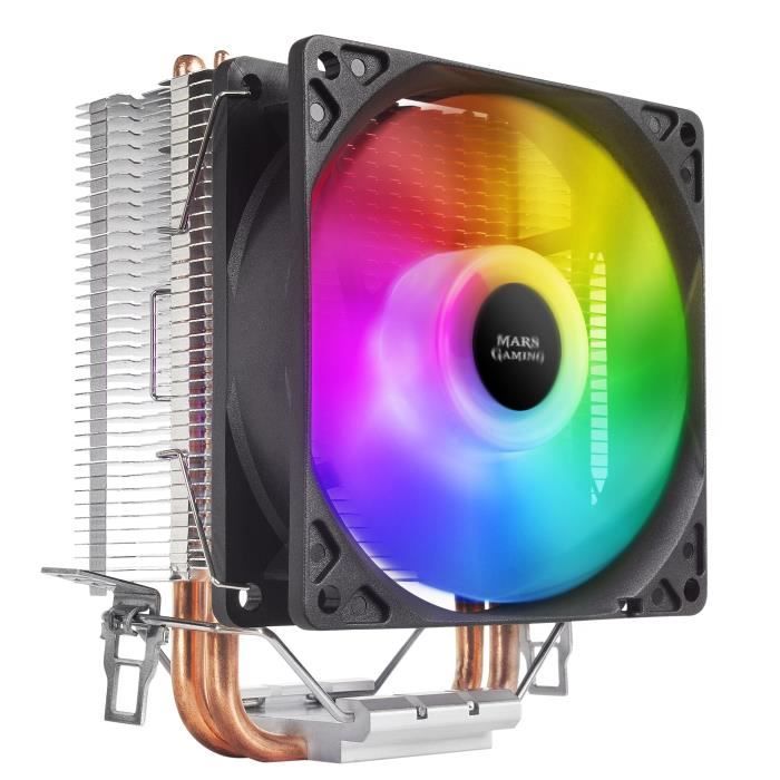 Dissipateur CPU ARGB - Mars Gaming - MCPUARGB - TDP 130W - 2 heatpipes HCT - Radiateur haute densité