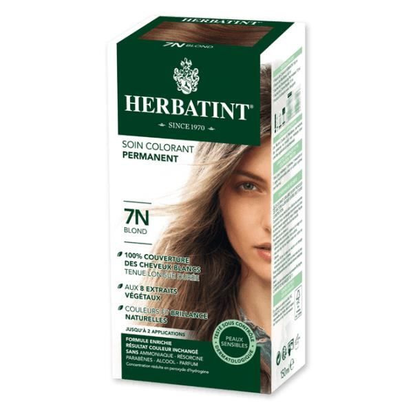 Soin Colorant Permanent - HERBATINT - Blond 7N - Gel sans ammoniaque - 150ml - Extraits végétaux