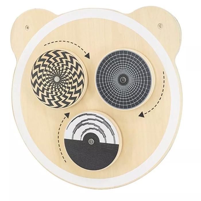 Jouet mural - Spinning Points - Bois - Noir et Blanc - 18 mois et plus - Tête d'ours