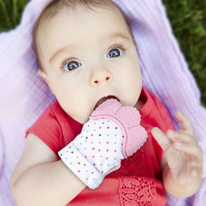 Gant Moufle 1 Piece mitaine de dentition En Silicone Dentition Bebe;: