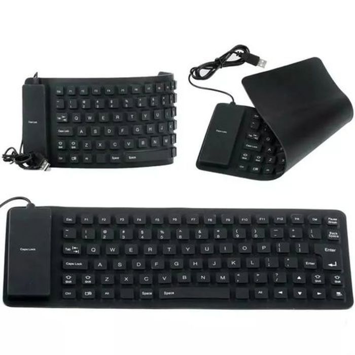 Clavier USB Flexible - Jedel - Caoutchouc - Imperméable - Compact - Plug and Play