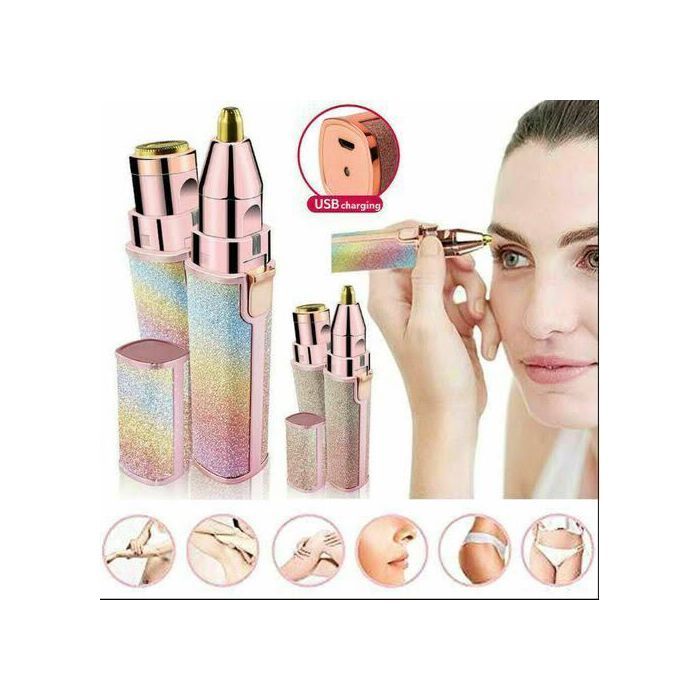 Épilateur électrique portable 2en1, Rasoir indolore à sourcils, Mini tondeuse le corps et le visage