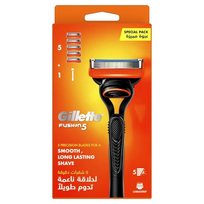 Rasoir - GILLETTE - Fusion 5 - 1 Manche + 4 Recharges - Lames anti-friction - Confort optimal