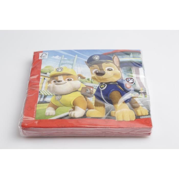 Serviettes en papier - Paw Patrol - Lot de 20 - Multicolore - 33 x 33 cm - Pour enfants