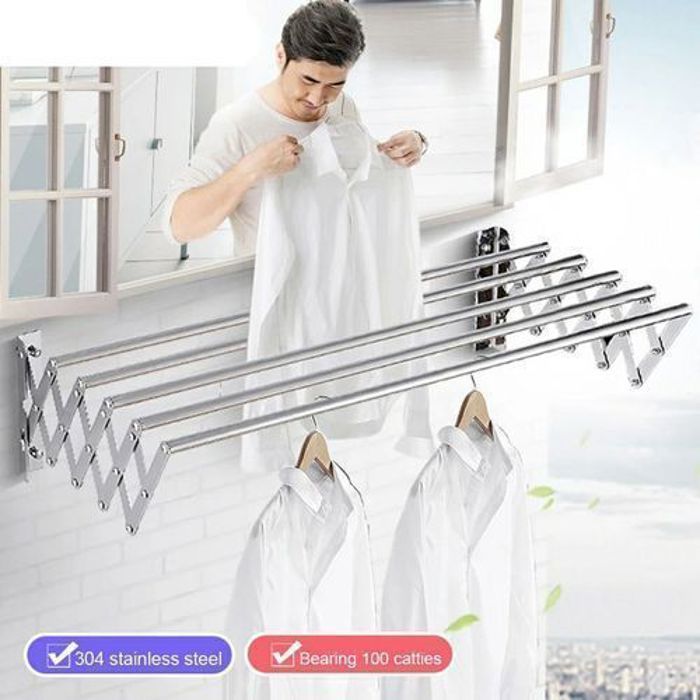 Etendoir Extensible Murale - Aluminium Haute résistance - Fil à linge