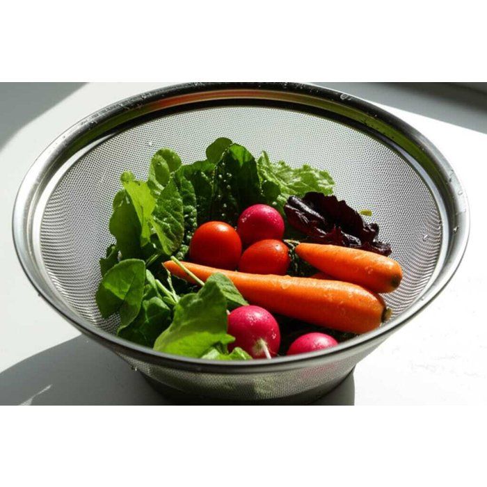 Passoire de cuisine ronde en acier inoxydable – Maille fine professionnelle 11/24 CM