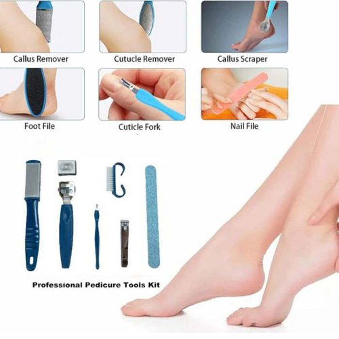 7 pièces d'outils de soins des pieds en acier inoxydable pour femmes