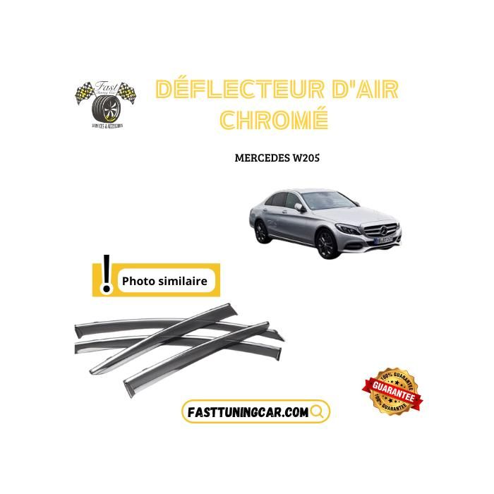 Déflecteur d'air - Mercedes - W205 - Noir et chromé - Set de 4 - Montage facile
