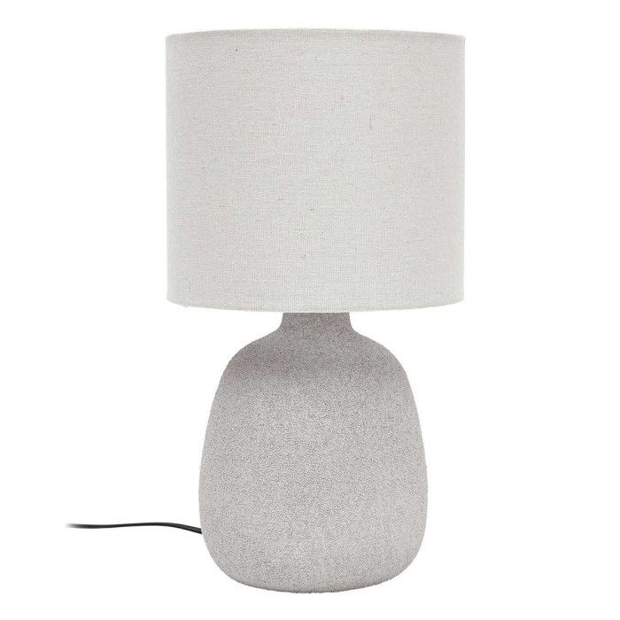 Lampe à Poser en Terre Cuite "Embossée" 40cm Argent