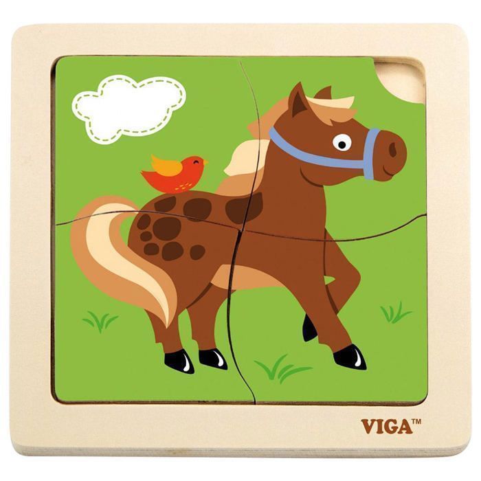 Viga - Puzzle 4 pièces Cheval