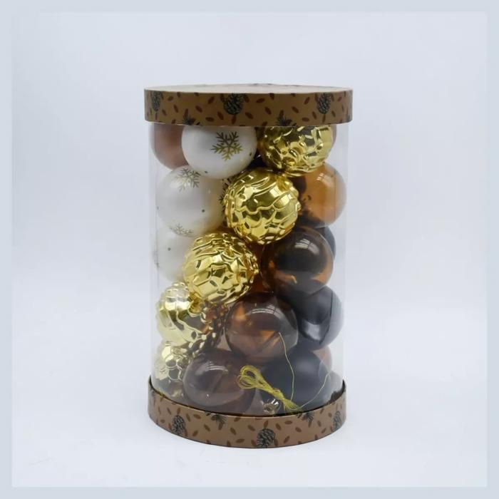 Lot de 25 boules de Noël en plastique 6 cm Noël dans les Bois