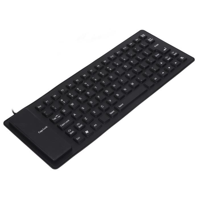 Mothinessto Clavier en silicone souple Clavier en silicone Conception entièrement scellée Léger Portable informatique clavier