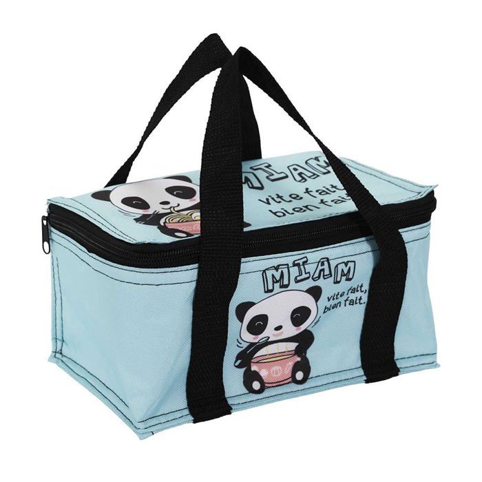 Lunch Bag isotherme + Lunch Box - Kawaii - Panda - Multicolore - Rectangulaire - Enfant