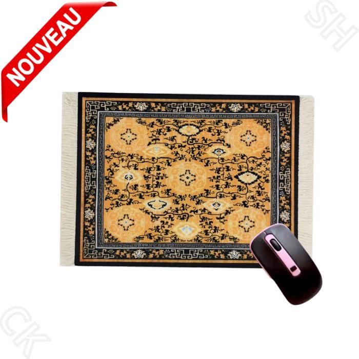 Tapis de souris ergonomique Usages multiples comme tapis de tasse antidérapante de luxe avec motif oriental pour pc