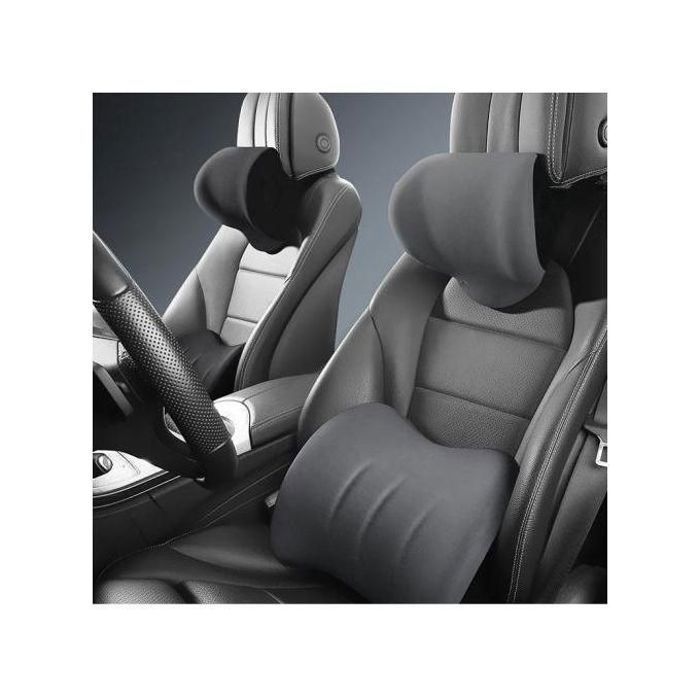 2 pièces) coussin de siège d'auto, pour nuque et soutien lombaire oreiller d'appui-tête
