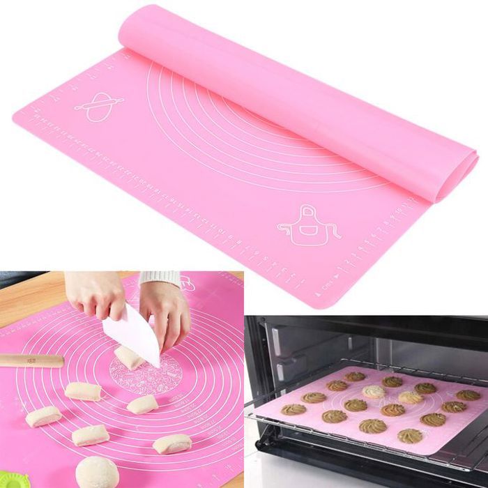 Tapis de Cuisson Antidérapant en Silicone - Tapis de Pétrissage de Pâte & Four