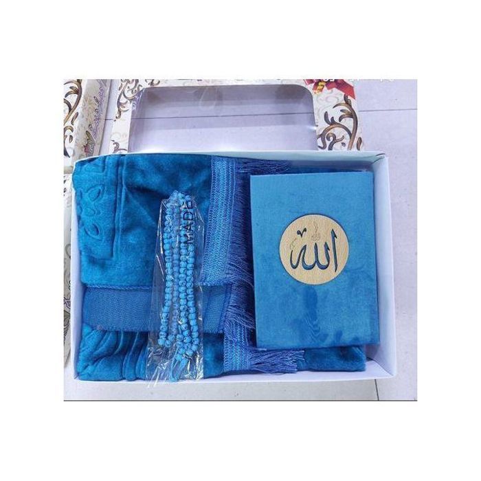 Coffret Prière Musulman – Ensemble Complet : Tapis, Coran Warsh, Tasbeeh