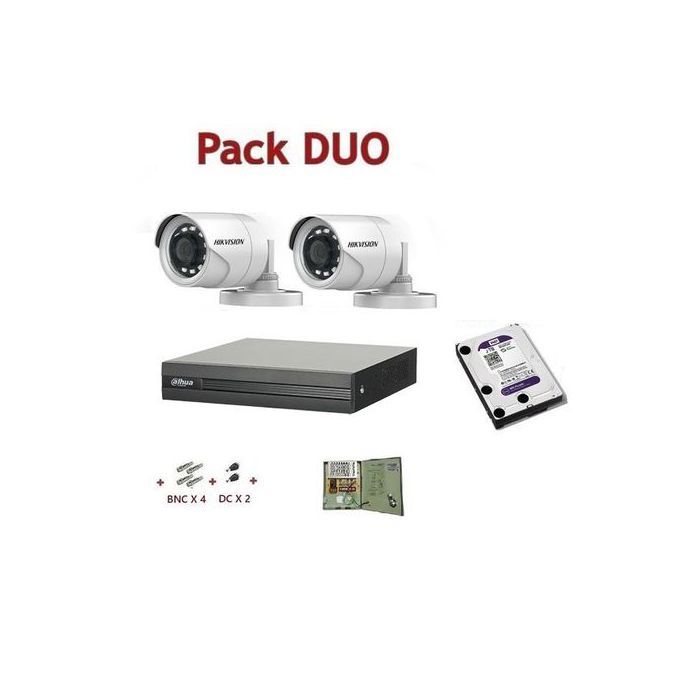 Dahua Pack COMPLET Système de Surveillance de DVR et 2 Caméras d'exterieur 2MP