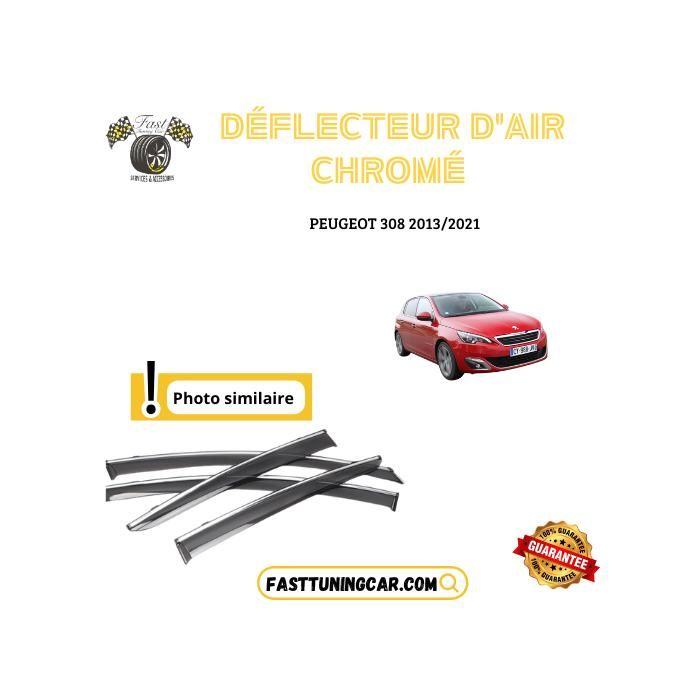 Déflecteur d'air - Peugeot - 308 - Noir et chromé - Set de 4 - Installation facile