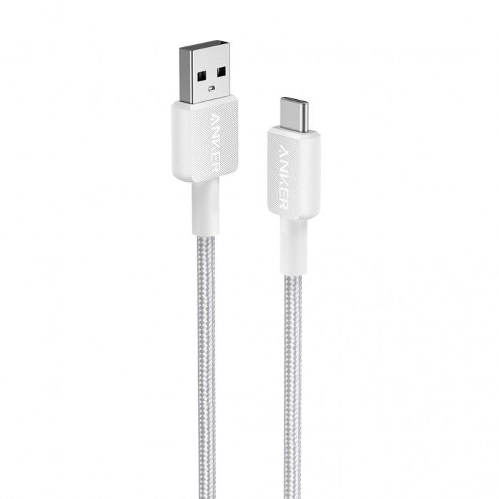 CABLE  322 USB-A TO USB-C(3FT BRAIDED) WHITE ANKER