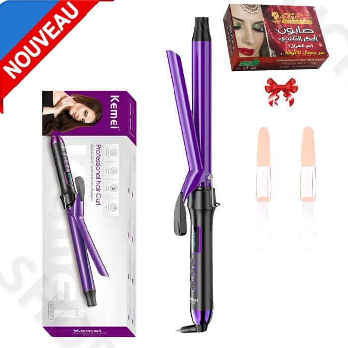 Lisseur Cheveux Outil de Coiffure Boucle Fers à Friser Tension Lisseur Cheveux Boucle KM-3102