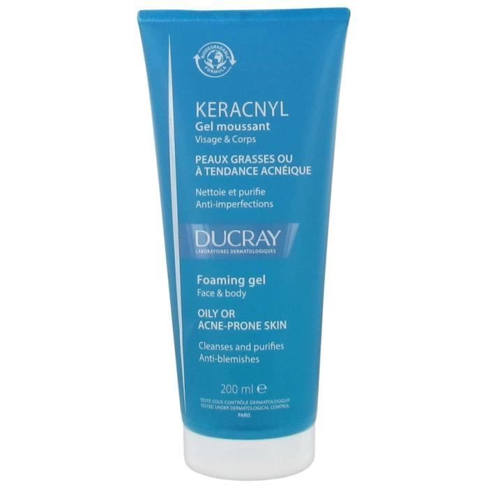Gel Moussant - Ducray - Keracnyl - 200 ml - Peau Grasse - Sans Parfum