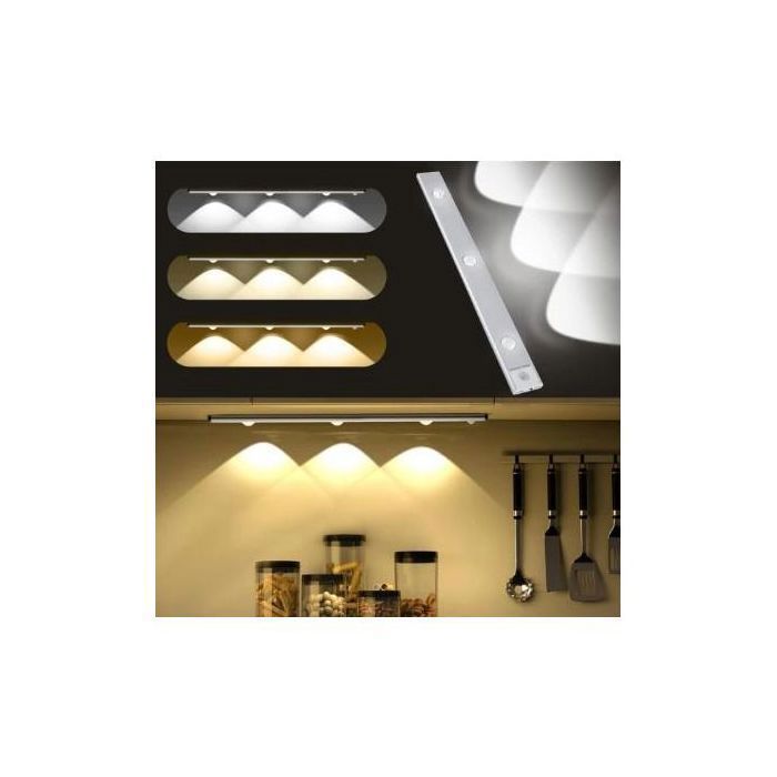 lampe LED pour armoire dispose de 3 modes détection de 3 mètres, détection grand angle de 120°