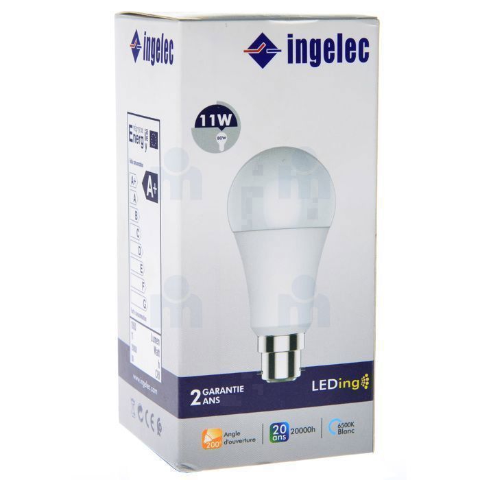 Ampoule Led 11W B22 6500K lumière blanche - INGELEC