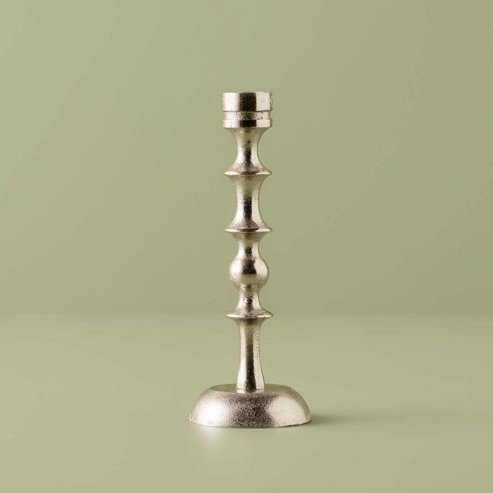 Bougeoir - Non spécifié - 6x20 cm - Aluminium - Gris - Décoratif élégant