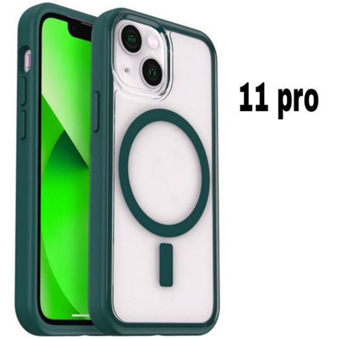 Pochette Iphone 11 Pro, Transparente Case Touch Confort,Wireless Vert