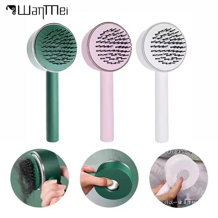 Brosse à cheveux, peigne professionnel, une touche autonettoyante, antistatique (Couleur aléatoire)