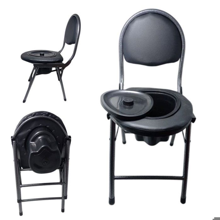 Chaise pliante avec dossier et seau adapté, pour Personnes âgées et Femmes Enceintes
