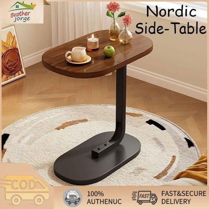 Table d'appoint mobile pour salon, table basse simple, table d'appoint en forme de C, style moderne et léger