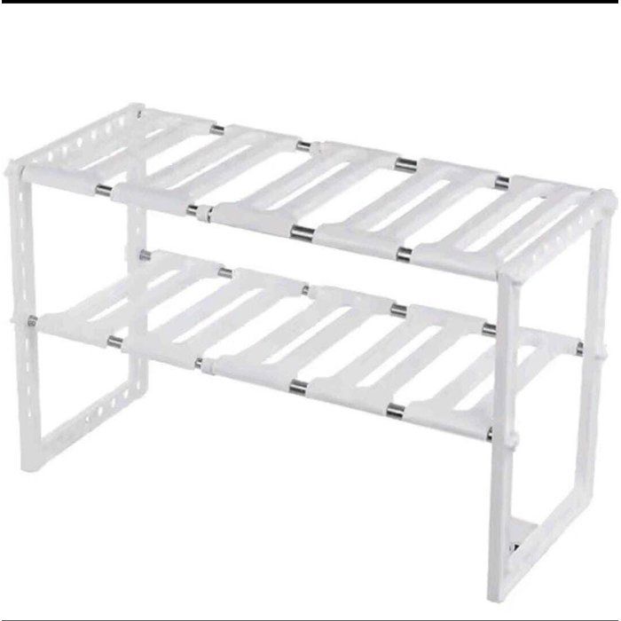 Étagère Extensible de Rangement sous Évier – 2 Niveaux Ajustables – Organisateur Cuisine ou Salle de Bain