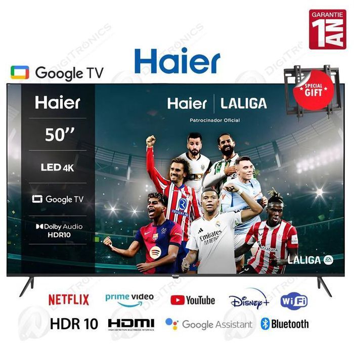50 4K UHD Smart Tv, Google TV, HDR10, HDMI, Bluetooth + Support Gratuit, H50K800UX