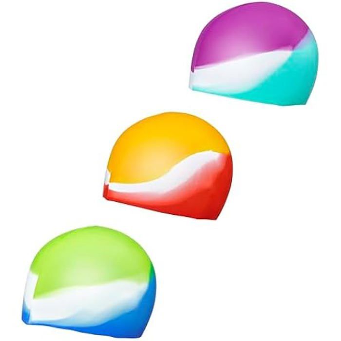 Bonnet de Bain - BESTWAY - Lil' Color Wave - Silicone Souple - Multicolore - 20x18 cm