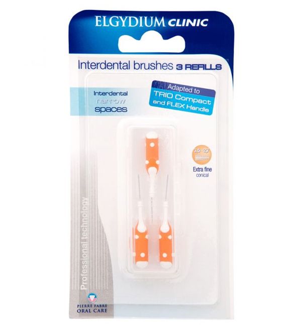 Elgydium Clinic - Recharges Brossettes 3.5 - 2.7 mm Extra Fin - (x3)