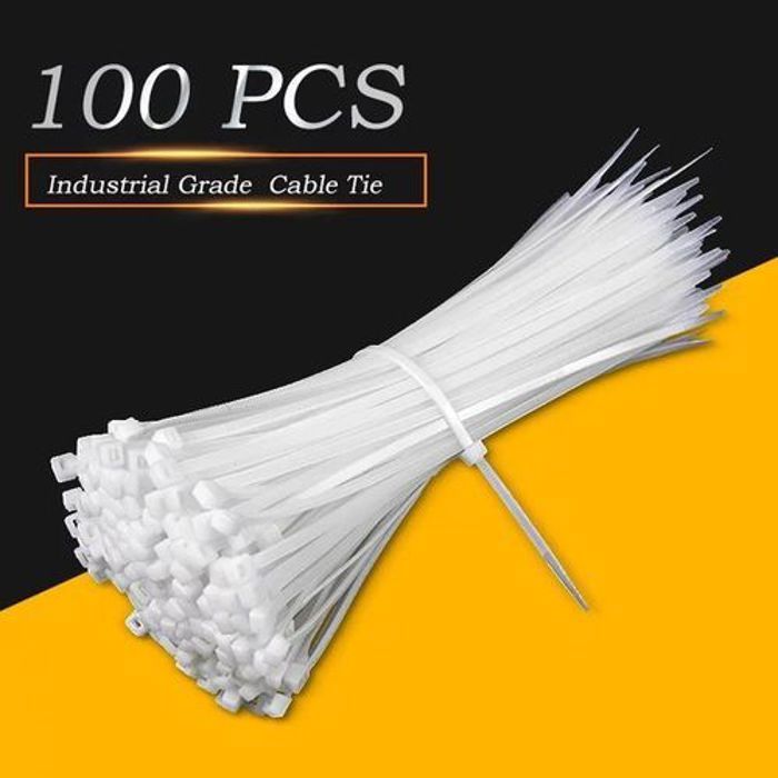 Attache de câble - Nylon - 4.8x400 mm - Blanc - 100 pcs - Autobloquante