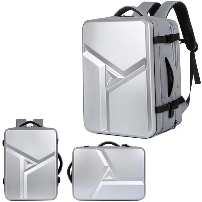 Grand sac à dos ergonomique avec multiples compartiments pour voyage et affaires-Noir