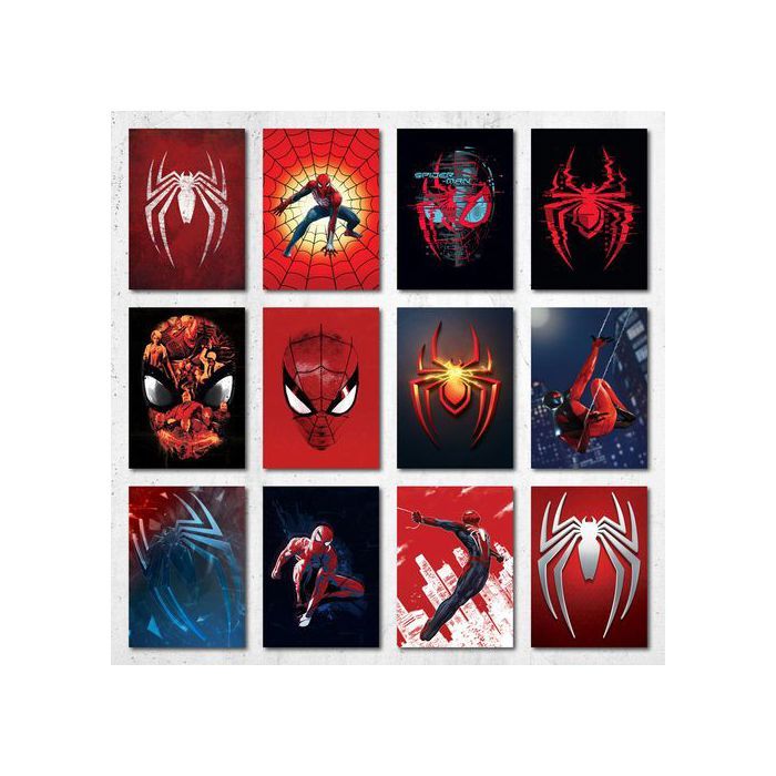 Poster A5 - Spider-Man - 12 Posters - Papier photo 350g - Décoration murale - Thème cinéma
